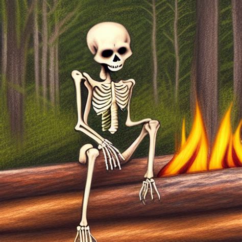 Stable Diffusion Prompt Skeleton In The Woods Sitting On PromptHero