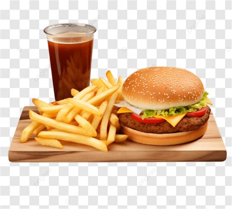 Burger Fries And Soda Combo Burger Fries Drink Png Transparent Image