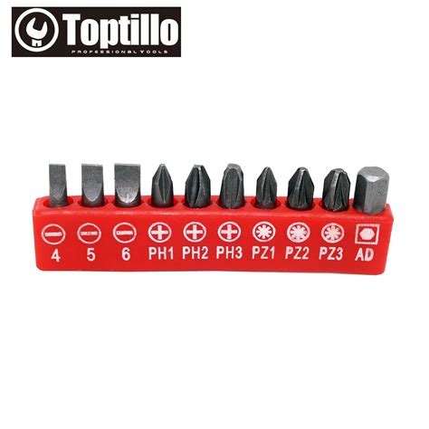 Toptillo 10pcs Screwdriver Bit Set 25mm Screwdriver Bits Phillips PH1 ...