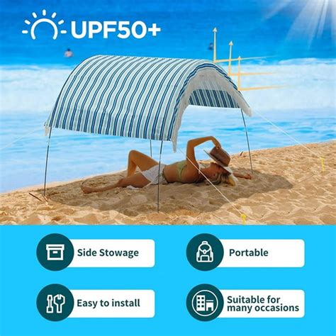 Beach Shade Canopy,Sun Shade Beach Tent with UPF 50+ UV Protection ...