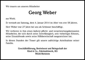 Traueranzeigen Von Georg Weber WirTrauern