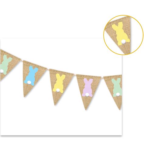 Party Cake Toppers Banners Colorful Bunny White Bunny Rabbit Carrot Pattern Various Types Easter