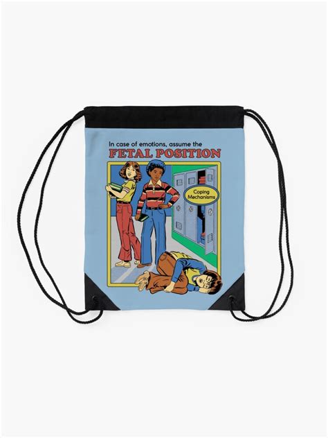 Assume The Fetal Position Drawstring Bag For Sale By Stevenrhodes Redbubble