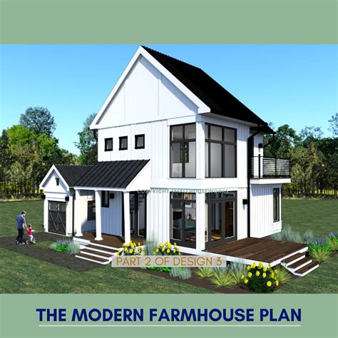 Affordable Modern Farmhouse Plan With Loft and Garage 2 - Etsy