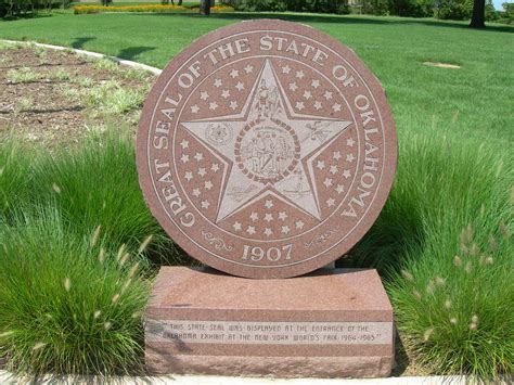 Oklahoma State Seal On The State Capitol Grounds In Okc Jimmy