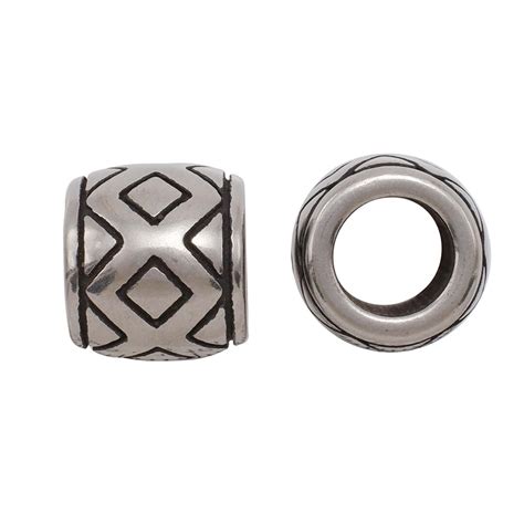 Hole 6mm Stainless Steel European Beads Large Hole Spacer Bracelet Paracord Slider Short Tube