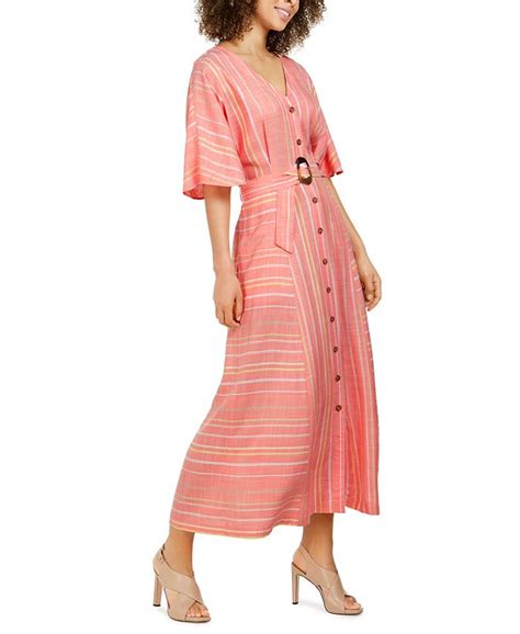 Calvin Klein Belted Striped Maxi Dress Macys