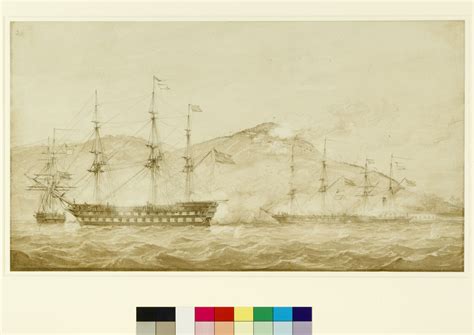 Amoy 1841 Depicting Hms Wellesley Hms Columbine And Hms Grisel