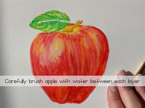 How To Paint An Apple With Watercolor Pencils Amarie Lange Studio