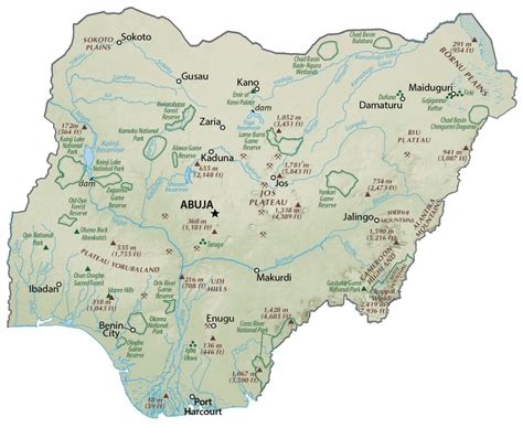 Geographical Map Of Nigeria - Middle East Map