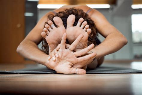 Seated Forward Bend Pose Yoga Iyengar Paschimottanasana Front View In