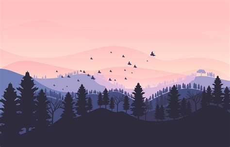 Beautiful Dusk At Mountains Scenery 1978310 Vector Art At Vecteezy