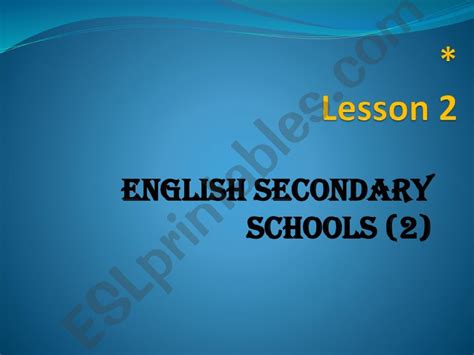 Esl English Powerpoints English Secondary Schools