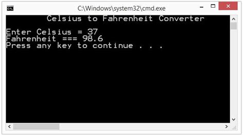 Celsius To Fahrenheit Converter C Programs And Projects