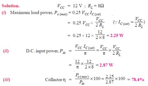 Solved Problems On Transistor Audio Power Amplifiers Electronics Post