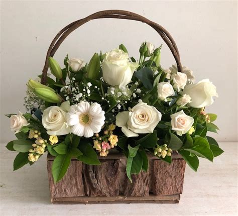 White Roses Basket Mark Henderson Florist