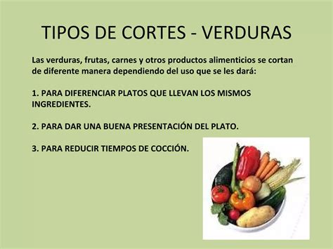 Tipos De Cortes Verduras PPT