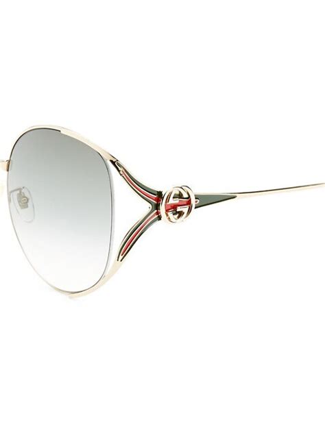 Shop Gucci 63mm Oversized Oval Sunglasses Saks Fifth Avenue