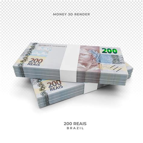 Premium Psd Brazilian Money With Reais Banknote D Render