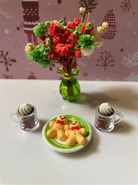 1 12 Scale Gingerbread Cookies Hot Cocoa For 2 Realistic