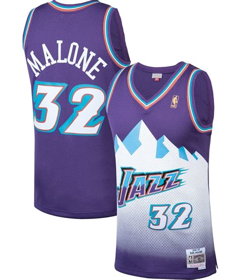 Utah Jazz Karl Malone Mitchell Ness 1998 99 Hardwood Classic Purple NBA