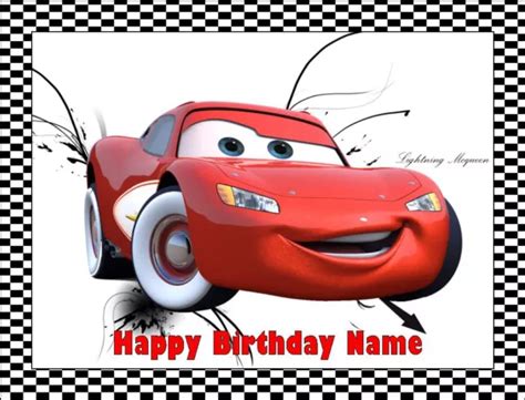 LIGHTNING MCQUEEN CAKE Toppers Personalised Edible Icing Birthday