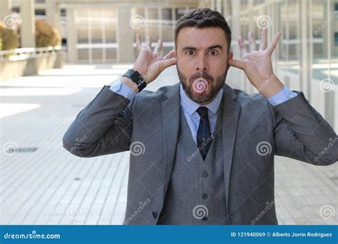 Businessman Mocking Someone At The Office Stock Image Image Of