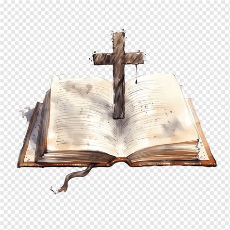 Bible With Cross Bible Open Cross Watercolor Png Pngwing