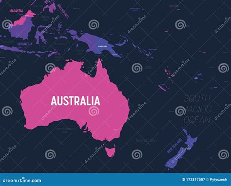 Australia And Oceania Map High Detailed Political Map Of Australian