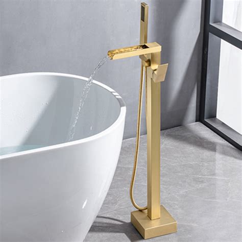 Modern Style Freestanding Faucet Floor Mounted Bathroom Faucet - Clearhalo