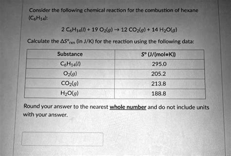 Solved Consider The Following Chemical Reaction For The Combustion Of