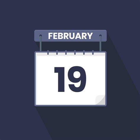 19th February calendar icon. February 19 calendar Date Month icon ...