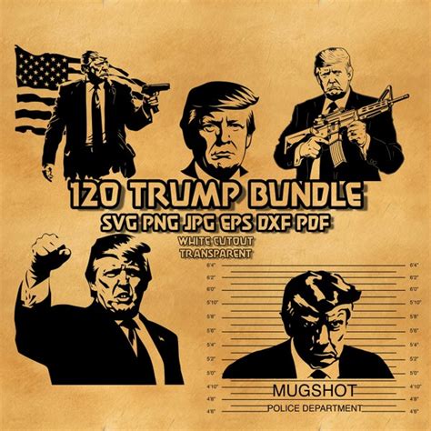 Trump Mugshot Bundle Svg Etsy