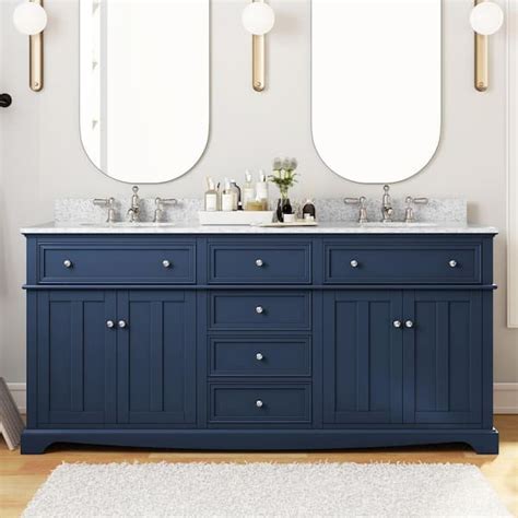 Reviews For Home Decorators Collection Fremont 72 In Double Sink Navy