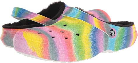 Crocs Unisex Adult Classic Tie Dye Lined Clogs Fuzzy Slippers