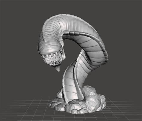 STL file PURPLE WORM MINIATURE MODEL FOR FANTASY GAMES DnD AND RPG・3D ...