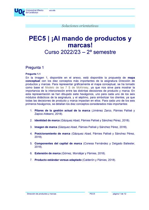 Direcci N De Productos Y Marcas Sol Pec Soluciones Orientativas