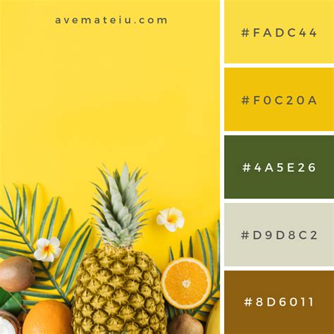 Tropical Fruits And Green Plants Color Palette 213 Ave Mateiu