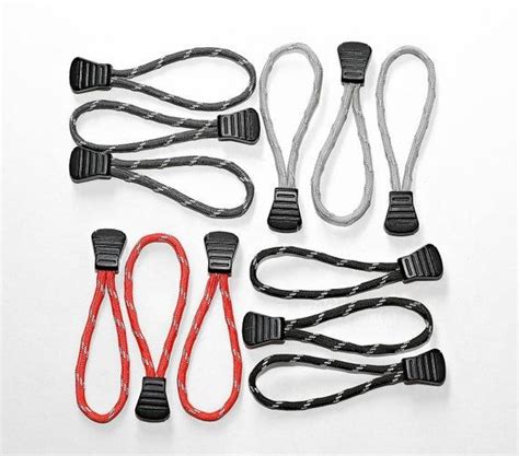 Set Of 3 Paracord Basic Zipper Pulls Cord With Reflective Tracers