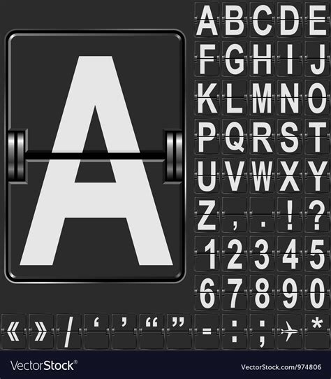 Airport display alphabet Royalty Free Vector Image