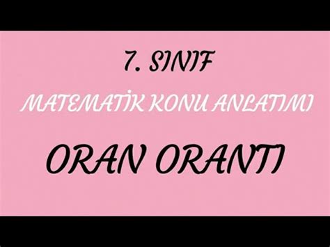 Ibrahim Soykan Sinif Oran Oranti Konu Anlatimi