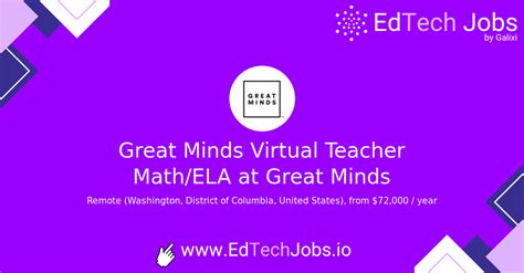 Great Minds Virtual Teacher Mathela At Great Minds Edtech Jobs