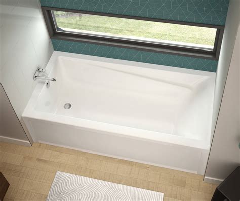 Exhibit 7236 IFS Acrylic Alcove Left Hand Drain Bathtub In White Bath