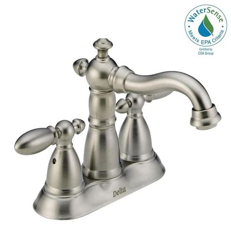 Delta Victorian 4 In Centerset 2 Handle Bathroom Faucet With Metal