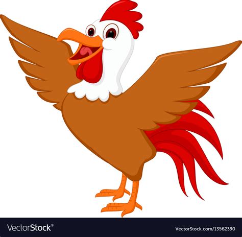 Cute Rooster Cartoon Royalty Free Vector Image