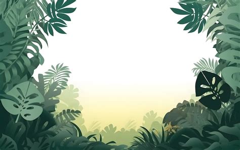 Un Fondo De Jungla Con Plantas Tropicales Y Las Palabras Jungla Foto