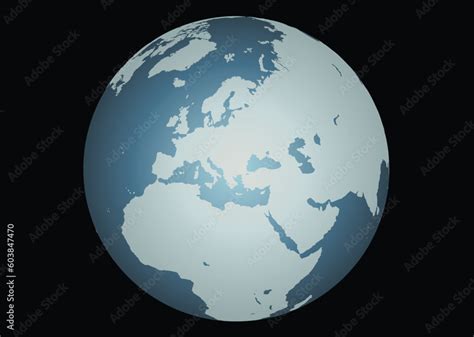 Europe (Vector). Accurate map of Europe. Mapped onto a globe. Includes ...