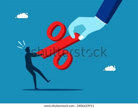 Market Share Big Hand Pulling Percentage Stock Vector Royalty Free