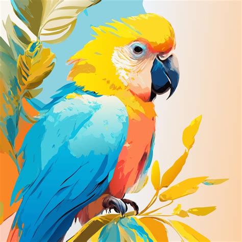 Parrot Illustration Art Premium Ai Generated Vector