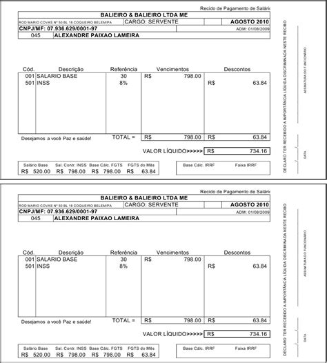 Contra Cheque Macapa - Modelo De Contra Cheque Excel